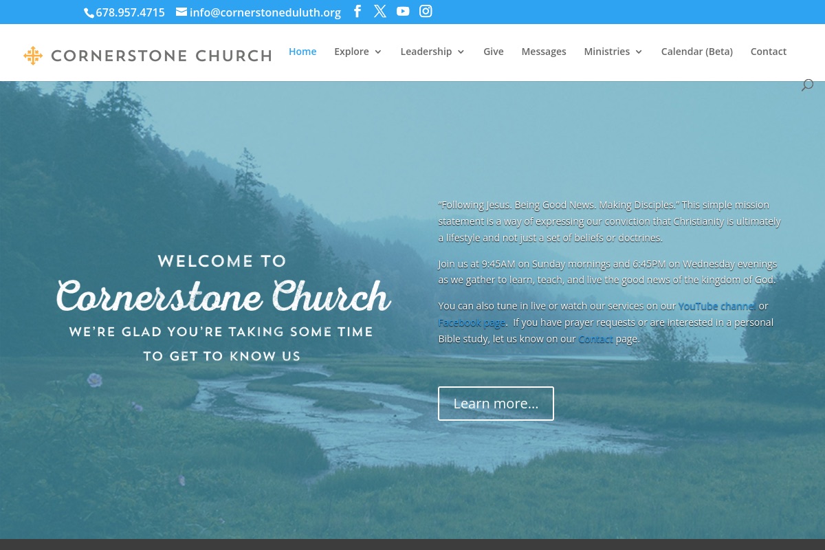 Cornerstone Church website preview