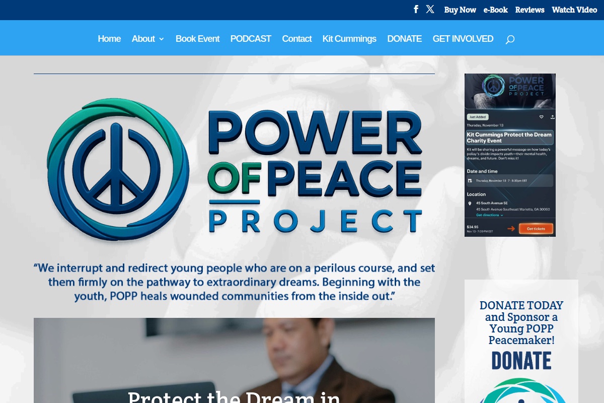 Power of Peace Project website preview
